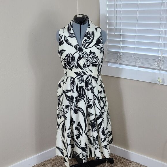 Jessica Howard Black and White Floral Midi Dress - Picture 8 of 16
